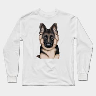 Cute German Shepherd Drawing Long Sleeve T-Shirt